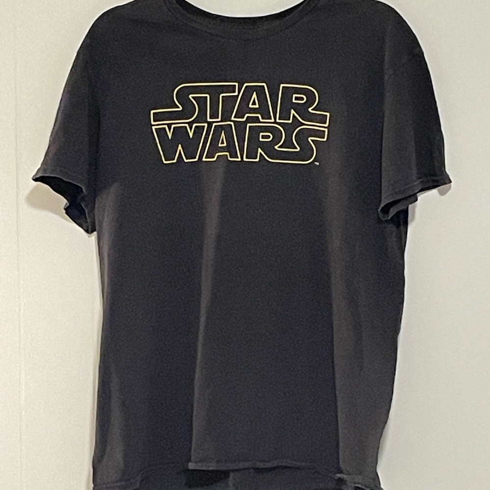 Star Wars Black Tee with Gold Outline Logo Item # 11361